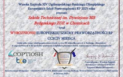 Jesteśmy Wyróżnioną Szkołą Praworządności RP 2025 💪