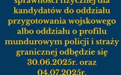 Test sprawności fizycznej – termin