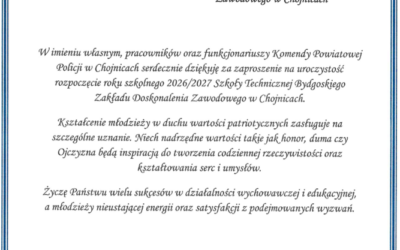 🤝 Podziękowania od Komendanta Powiatowego Policji w Chojnicach 👮‍♀️